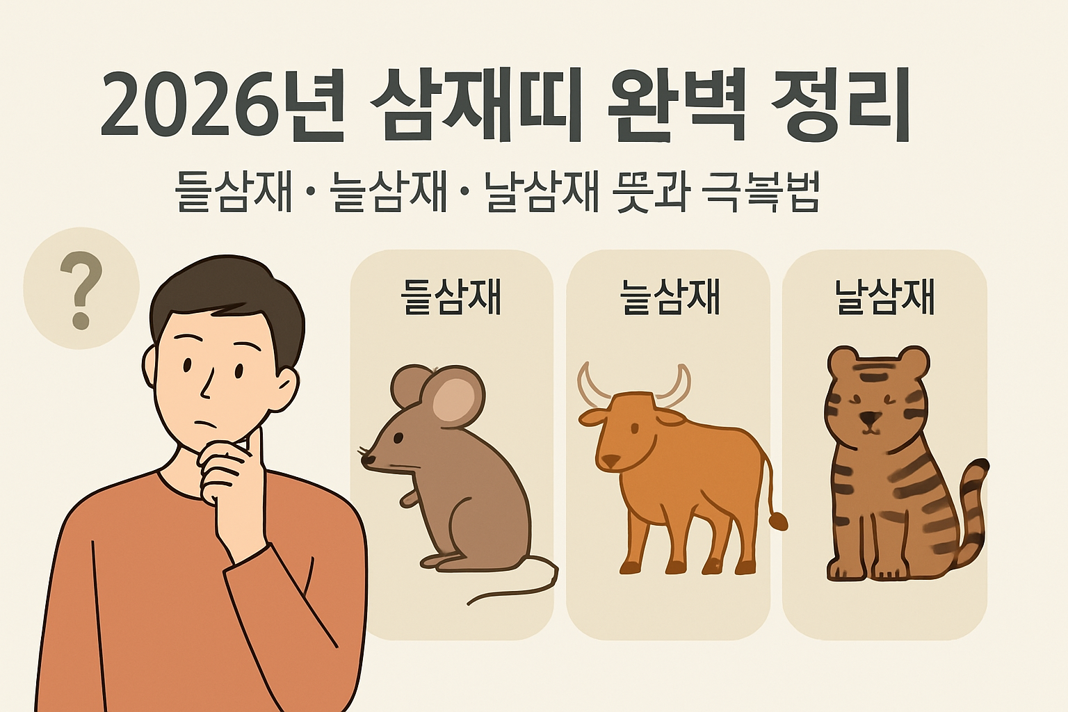 2026년 삼재띠 완벽 정리: 들삼재·눌삼재·날삼재 뜻과 극복법